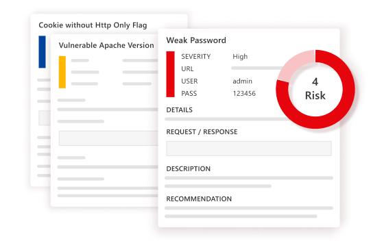 SmartScanner's vulnerability report sections